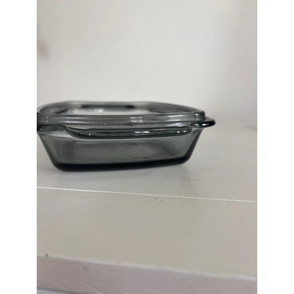 Vintage Visions Smoke Grey Glass Rectangular Baking Dish
